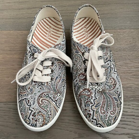 taos Guest Star Lace Up Canvas Upper Sneakers Paisley Print Multi Color Sz 9 - Picture 9 of 14